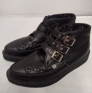 NWOT TUK Creeper Faux Leather 3 Buckle Pointed Boot Dolls Kill Goth Emo